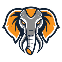 modern Elephant head mascot  logo icon vector illustration on white