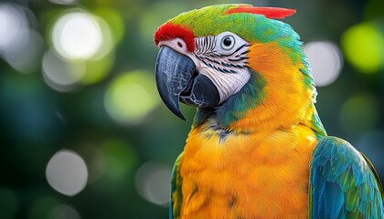 Vibrant Macaw Parrot with Colorful Feathers in a Tropical Paradise
