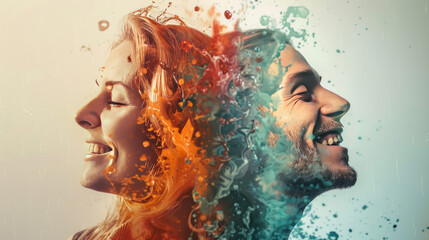 A visual of individuals who have achieved both happiness and success, illustrating the harmony between the two.