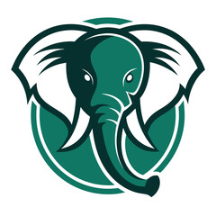 modern Elephant head mascot  logo icon vector illustration on white