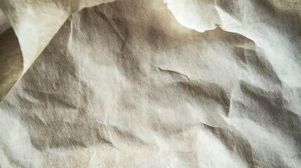 A close-up shot of a crumpled white paper with shadows and highlights.