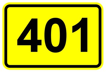  Illustration eines Schildes der Bundesstraße B 401 in Deutschland