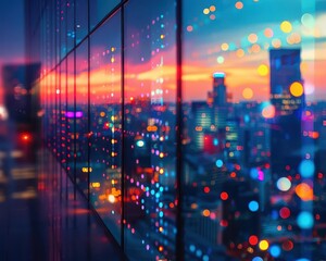 Obraz premium Networking and building relationships with dynamic scenes, lively and engaging, Urban, Bright hues, Photograph, Professional connection