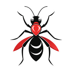 Red and black ant logo icon for business template vector illustration