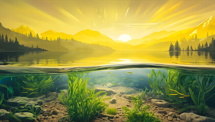 Obraz premium Colorful Lake Landscape