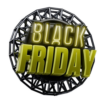 Selo 3D de Black Friday, Lettering 3D Neon, Verde (green)