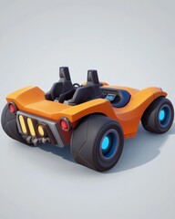 Fototapeta premium A unique brightly colored vehicle ready for adventurous journeys on modern roadways