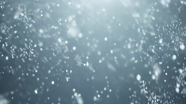 Falling snowflakes on a gray background with a subtle gradient effect. video