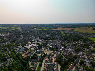 Alton Village aerial view drone shot UK