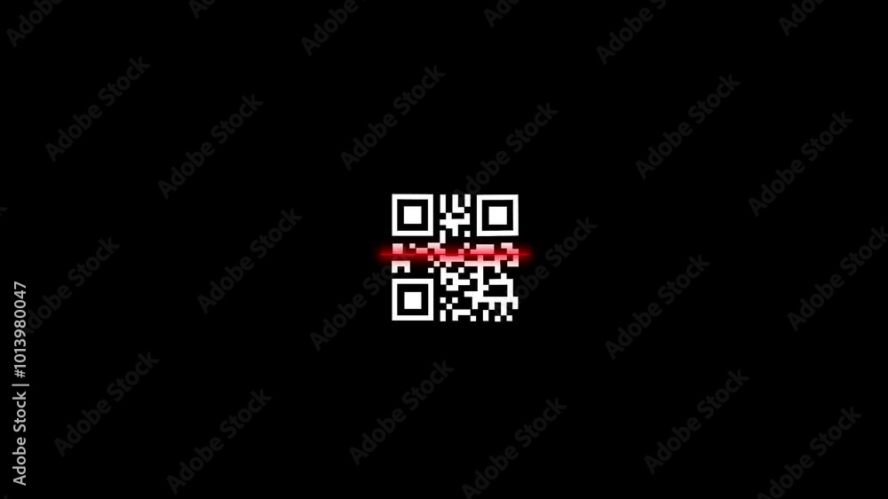 Poster qr code, scan. motion graphic design. alpha channel ,the qr codes encoded examples of the multiplica