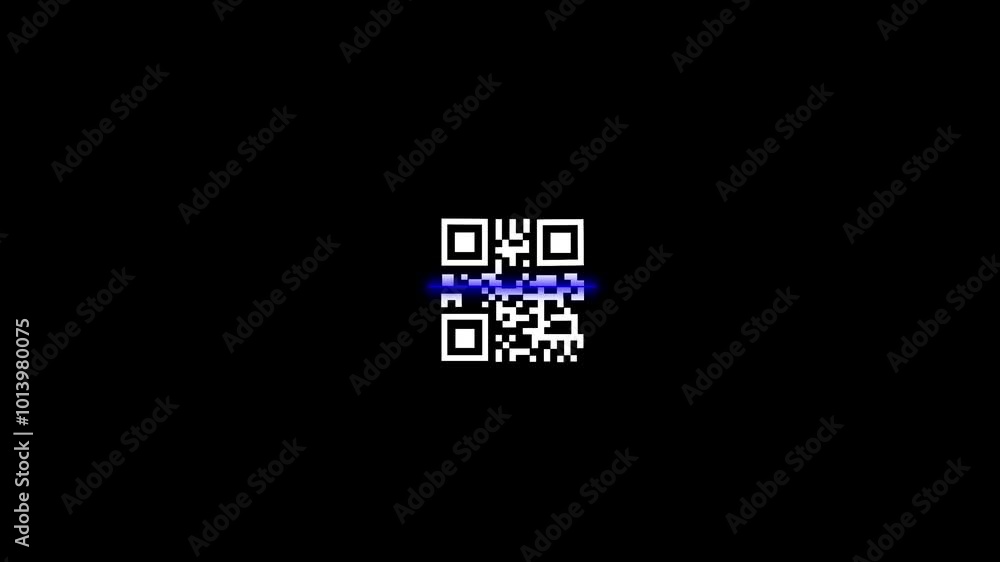 Poster qr code, scan. motion graphic design. alpha channel ,the qr codes encoded examples of the multiplica