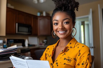 Teacher organizing lesson plans, preparing worksheets and materials for the next dayâ€™s class, thoughtfully arranging everything on the desk