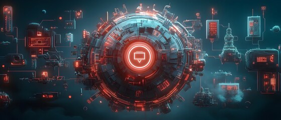 Obraz premium Padlocked global sphere showcasing secure international online infrastructure with complex cryptographic ciphers and encryption keys featuring a sleek metallic and glass lighting and textures