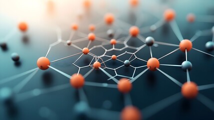 Intricate 3D Rendered Atomic Structure of Graphene Scientific Depicting the Detailed Molecular Arrangement of Carbon Atoms in a Hexagonal Pattern