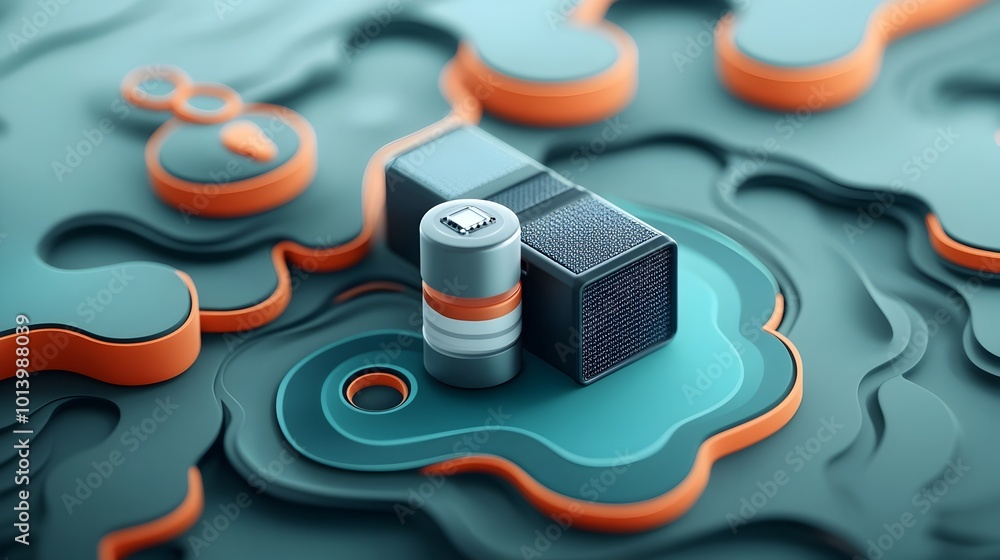 Poster a 3d rendered of graphene battery innovation visualizing the future of energy storage with advanced 