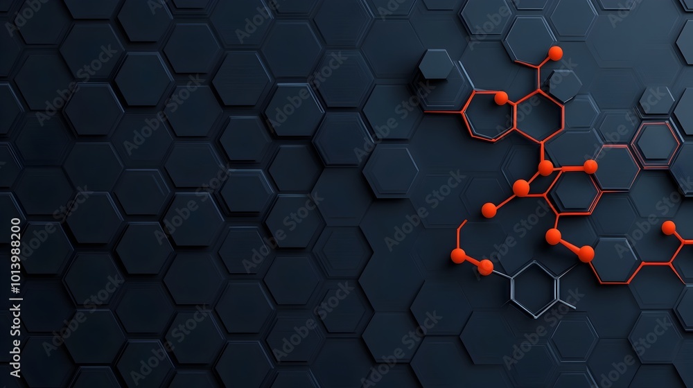 Poster minimalist flat design of the molecular structure of graphene a carbon allotrope with a hexagonal la