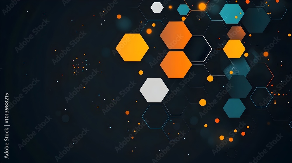 Poster graphene hexagonal carbon lattice flat design depicting scientific molecular structure and material 