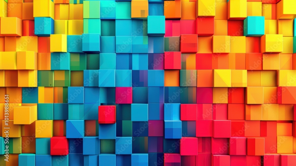 Poster vibrant retro pixel art background for dynamic advertisements and graphics