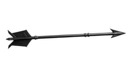 Black arrow isolated on transparent background. Weapon concept for design and print.
