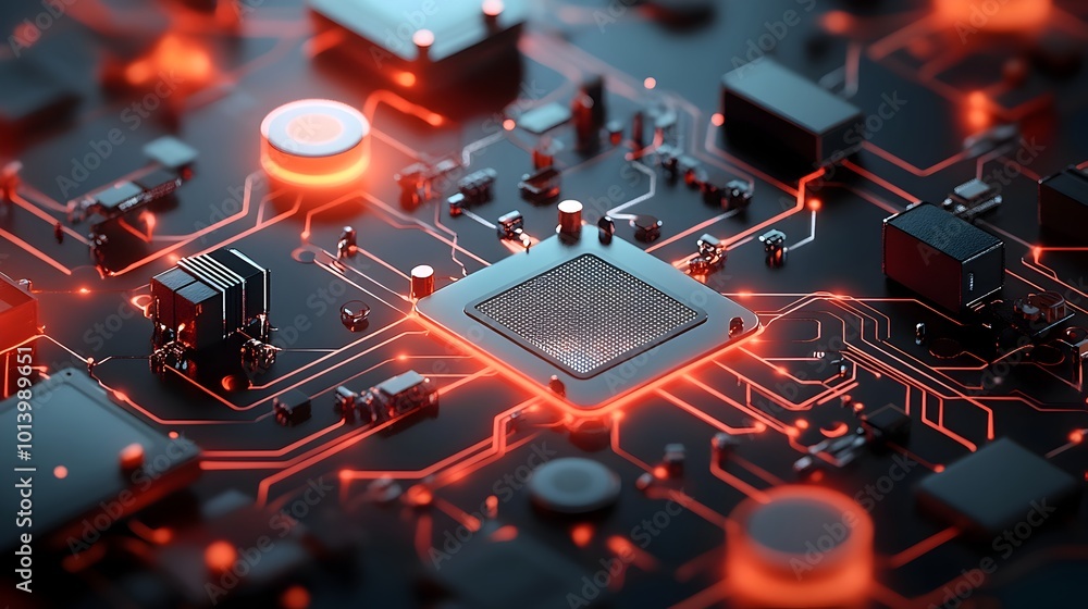 Poster flexible graphene based circuits with translucent bendable electronic components futuristic technolo