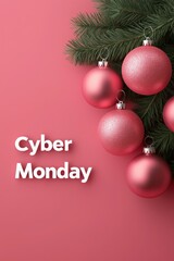 Colorful holiday ornaments on a pink background for festive occasions.