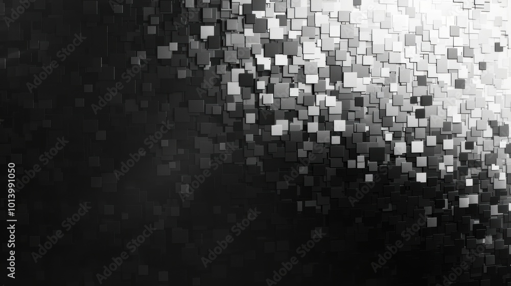 Poster modern grayscale pixelated gradient texture for tech and corporate design
