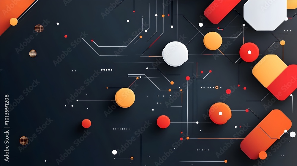 Poster futuristic graphene nanotechnology concept depicted in a flat design the image showcases the innovat