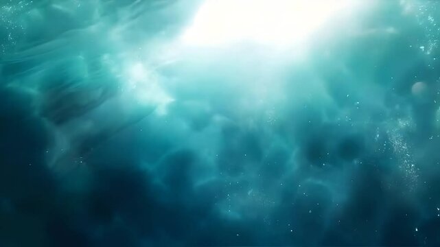 Abstract blue water waves and bubbles background for design projects