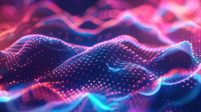 Futuristic Neon Abstract Background for Digital Product Promotions and Tech Design