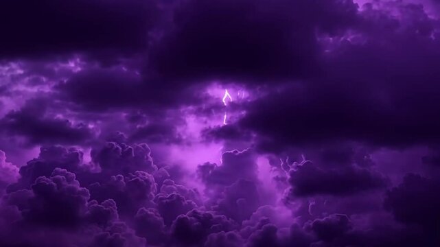 A moody sky filled with dark purple clouds rolling across the horizon, capturing a sense of mystery and foreboding.