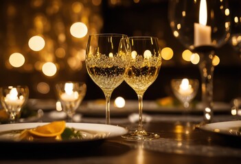 close elegant white wine swirling crystal glass showcasing reflection clarity, aesthetic, aromatic, beverage, bottle, bubbly, celebration, cellar