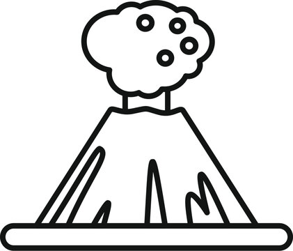 recommend clip art: Simple line art icon drawing of a volcano erupting smoke