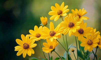 Bouquet of yellow flowers blossoming