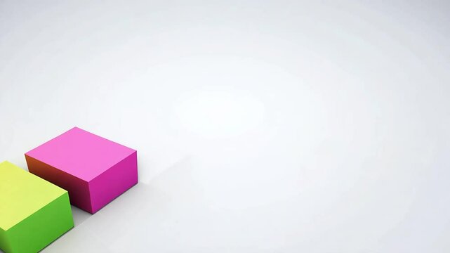 3D abstract animation featuressimple geometric background multicolored rectangles gracefully rotating onplane smooth looped 4K createscreative visually striking motion design ideal modern digital