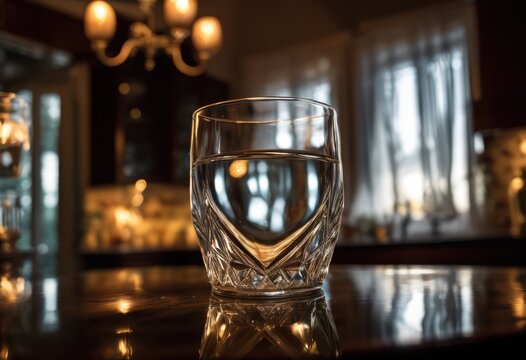 stunning close image showcasing captivating reflections distortions visible water glass intriguing details, angle, aesthetics, beauty, bright, clarity, color