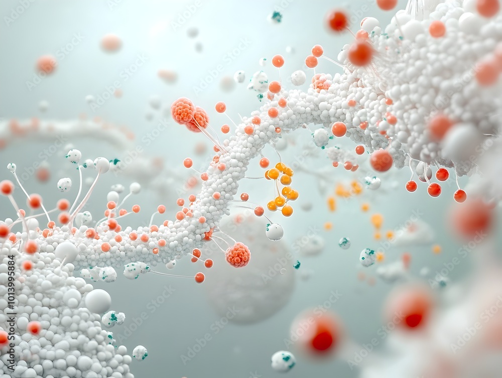 Poster digital showcasing the intricate three dimensional structure and molecular details of the insulin pr