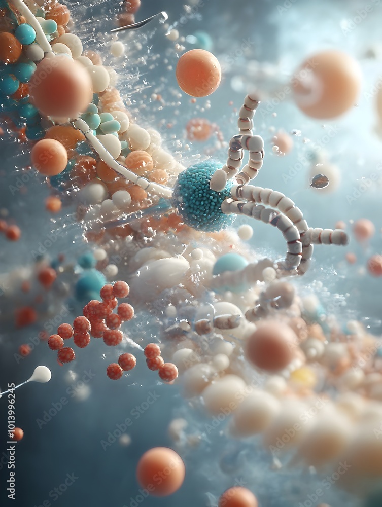 Aufkleber visually striking composition depicting the insulin molecule dynamically interacting with glucose an