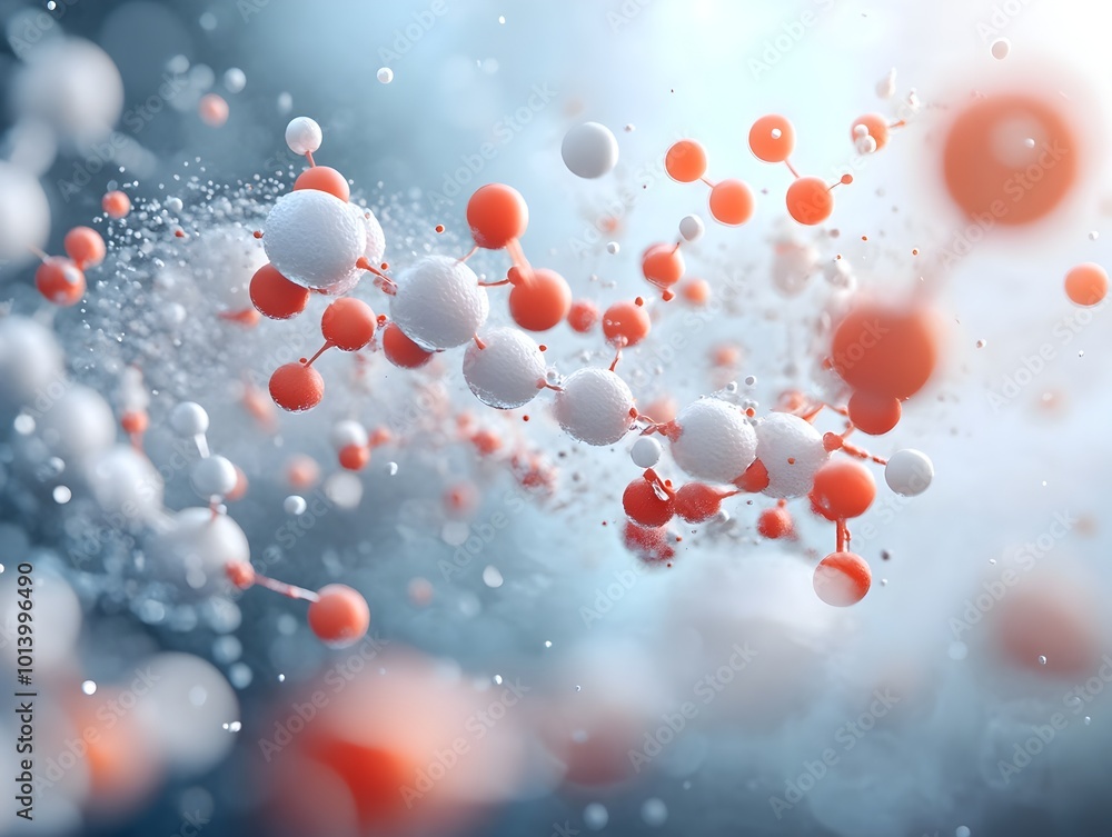 Poster detailed and 3d rendering showcasing the intricate molecular structure and design of the insulin com