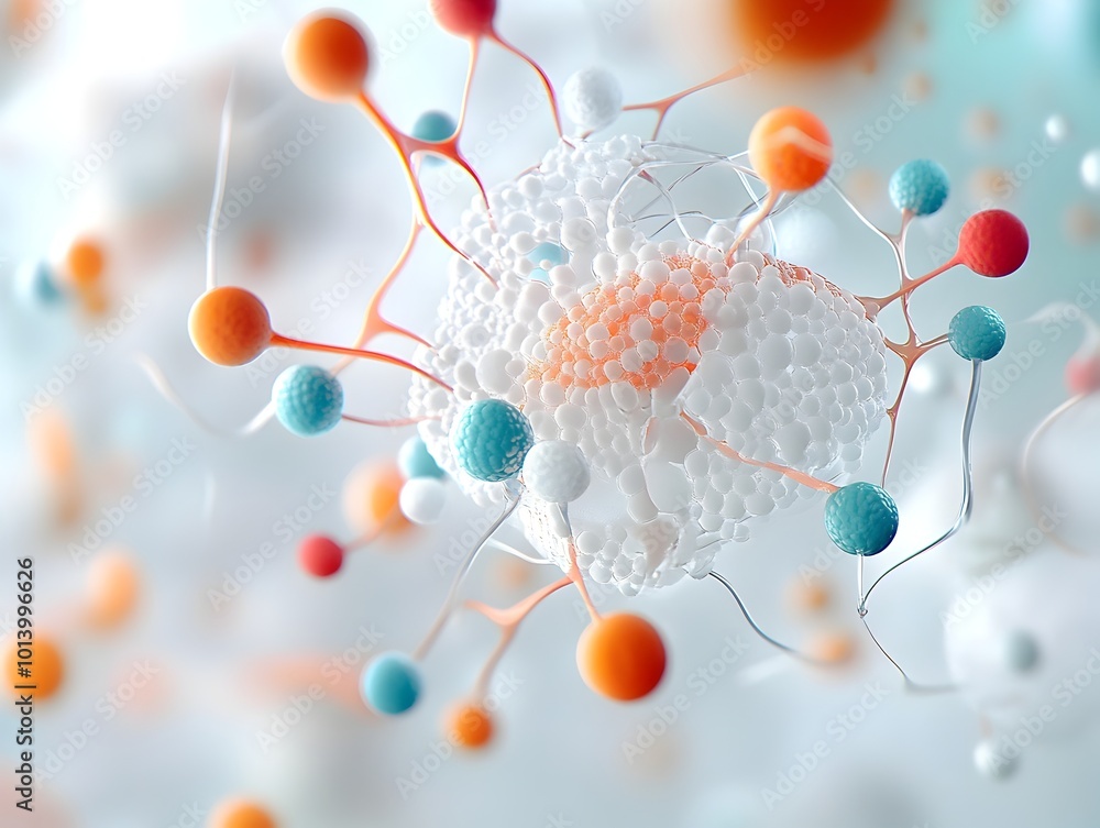 Poster highly detailed and accurate three dimensional rendering of the complex molecular structure of the i