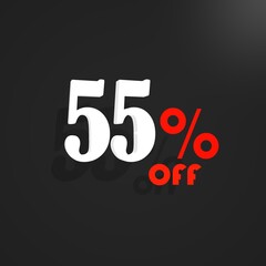 sales of label with white numbers and black background