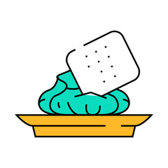 snack with wasabi line icon vector. snack with wasabi sign. isolated symbol illustration