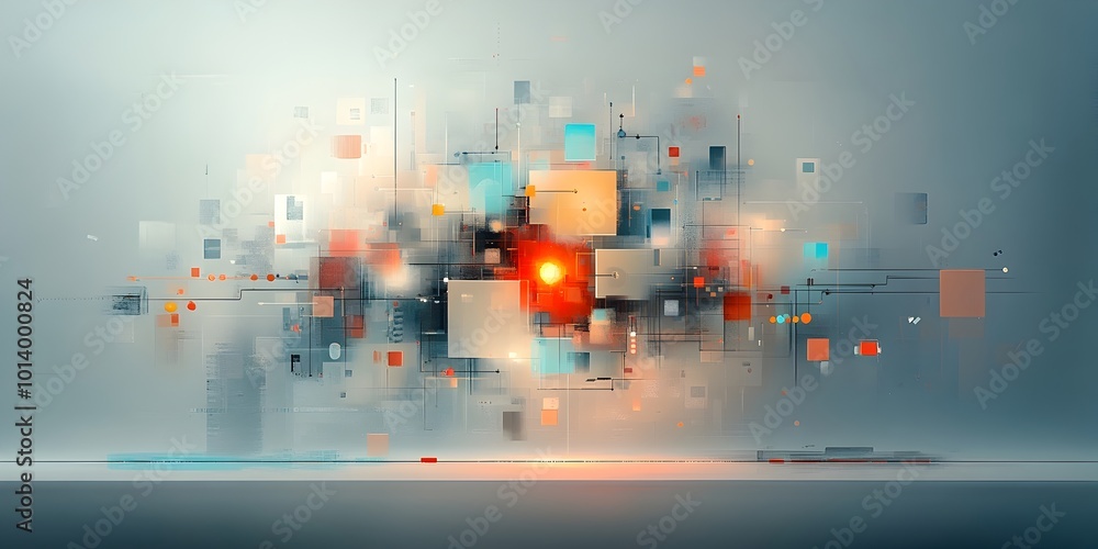 Poster mesmerizing layered kaleidoscopic digital texture with intersecting crystalline forms and dynamic ir