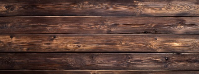 Fototapeta premium Wooden background with dark brown wood planks, a wooden wall texture