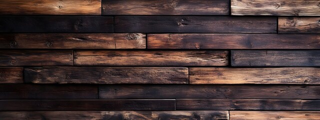 Wooden background with dark brown wood planks, a wooden wall texture