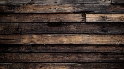 Naklejka premium Wooden background with dark brown wood planks, a wooden wall texture