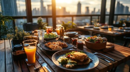 Rooftop Brunch with City