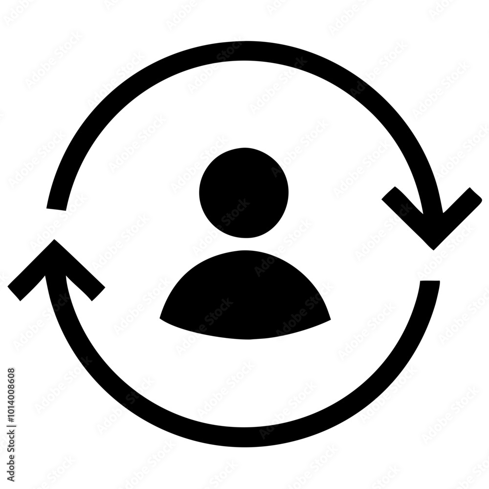 Aufkleber user profile refresh icon symbolizing updates and changes for website and mobile app interfaces