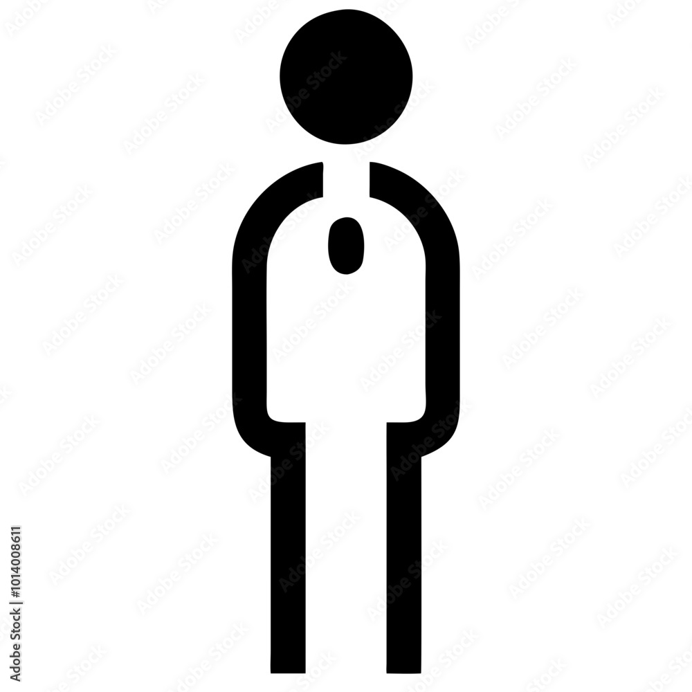 Poster human figure icon with a distinct feature representing user individuality for website and mobile app