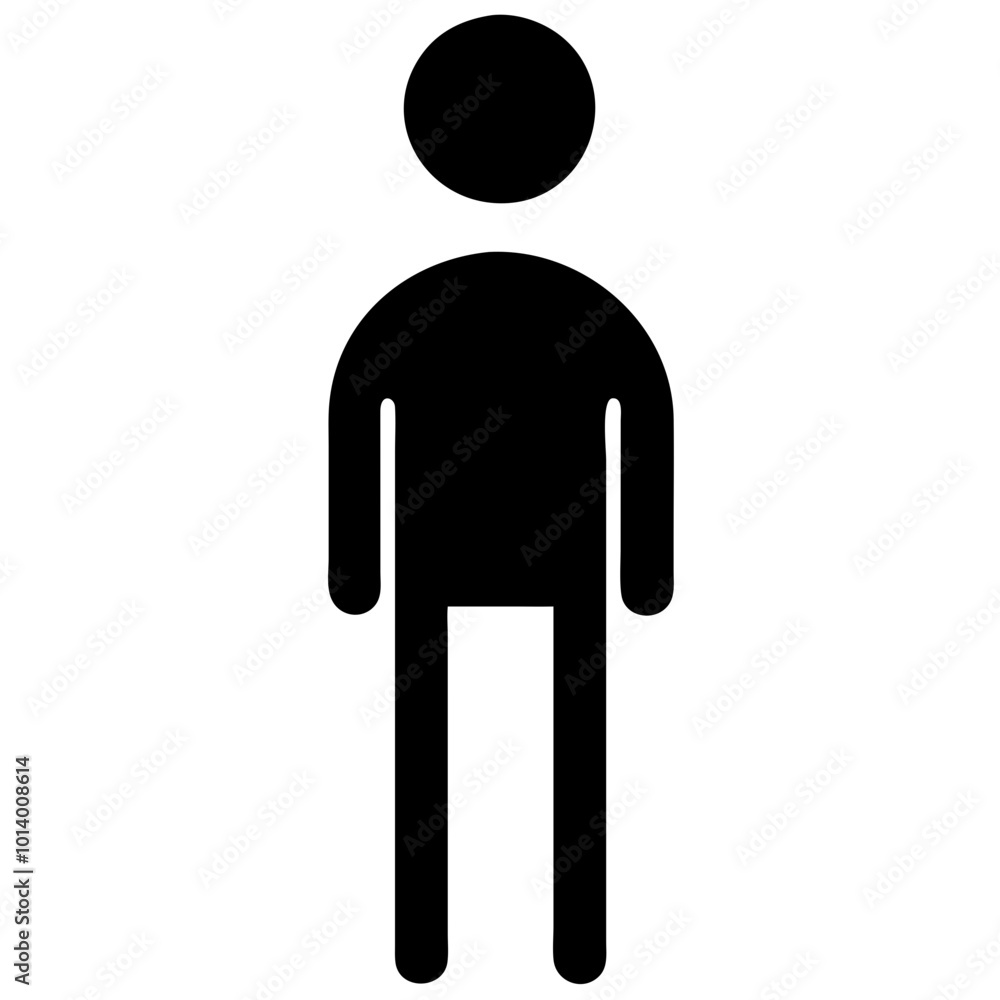 Poster solid human figure icon representing user identity for website and mobile app interfaces
