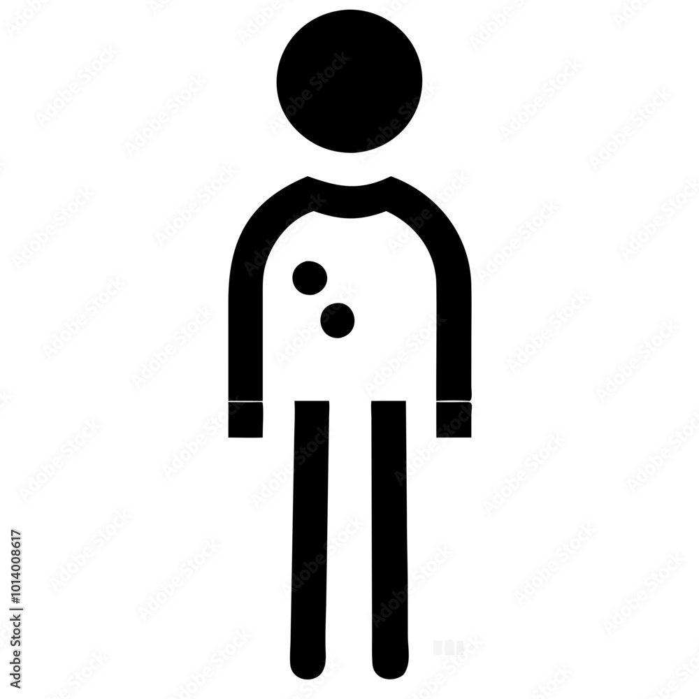 Poster stylized human figure icon with dots representing user profile for website and mobile app interfaces